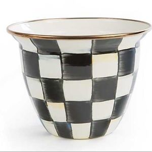 NWT Courtly Check Enamel Flower Pot - Large